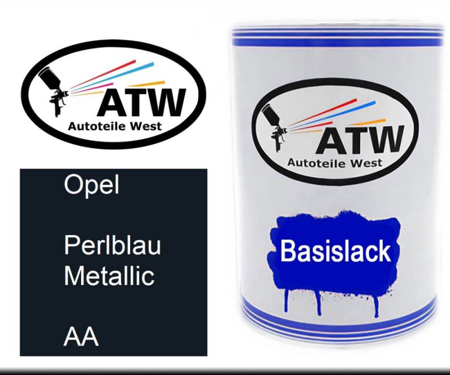 Opel, Perlblau Metallic, AA: 500ml Lackdose, von ATW Autoteile West.